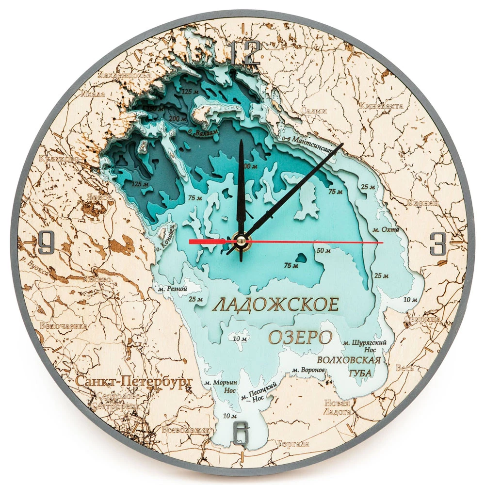 Объемные часы «Ладожское озеро» - №1