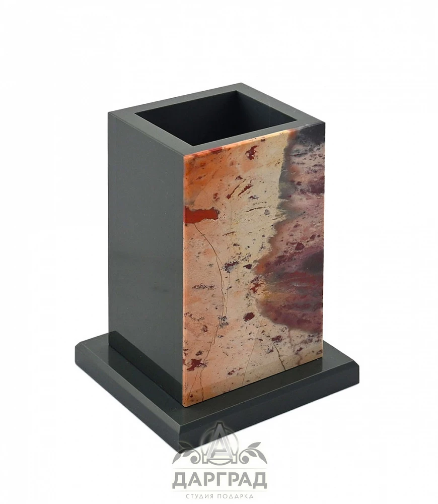 Карандашница из яшмы (10 см) - №1