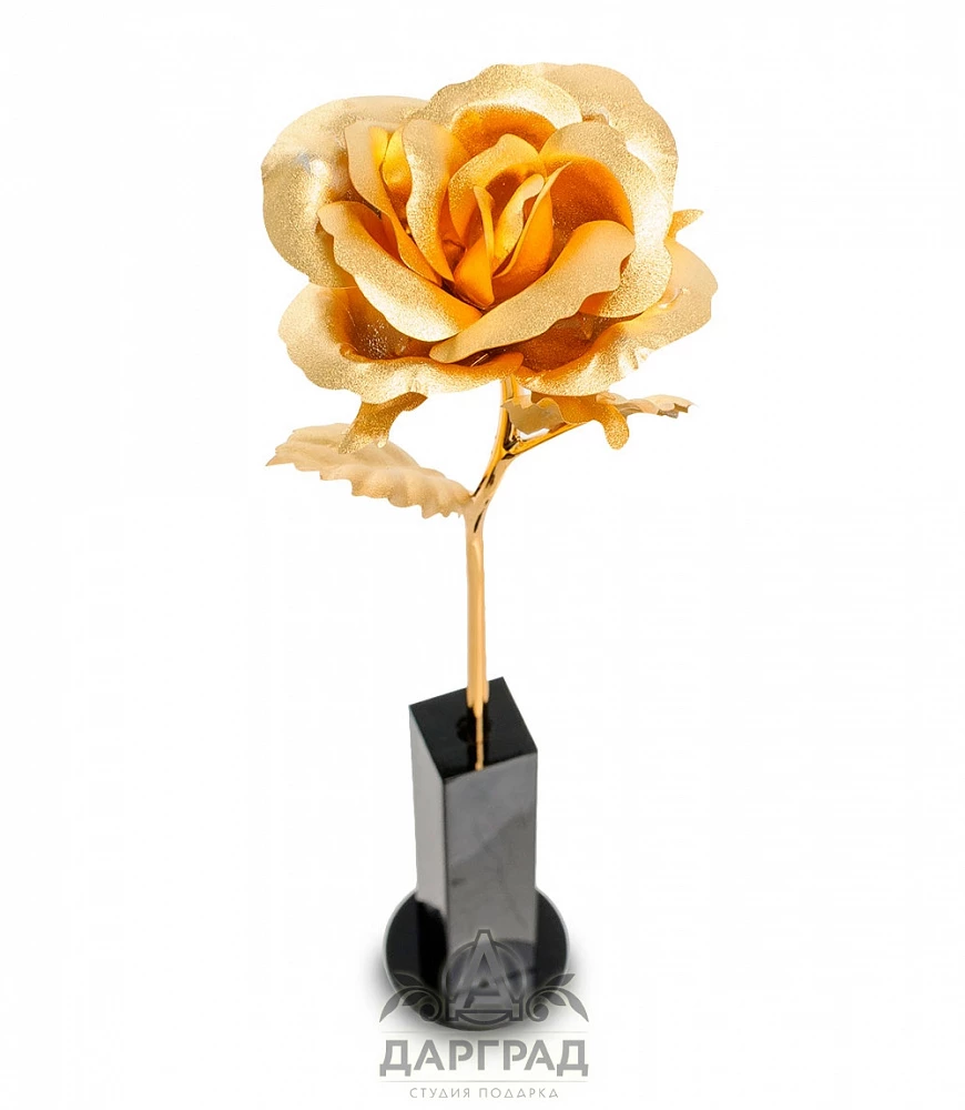 Золотая роза (в вазочке) - №2