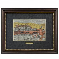 Офорт на латуни «Аничков мост» цветной 25*32 - фото товара